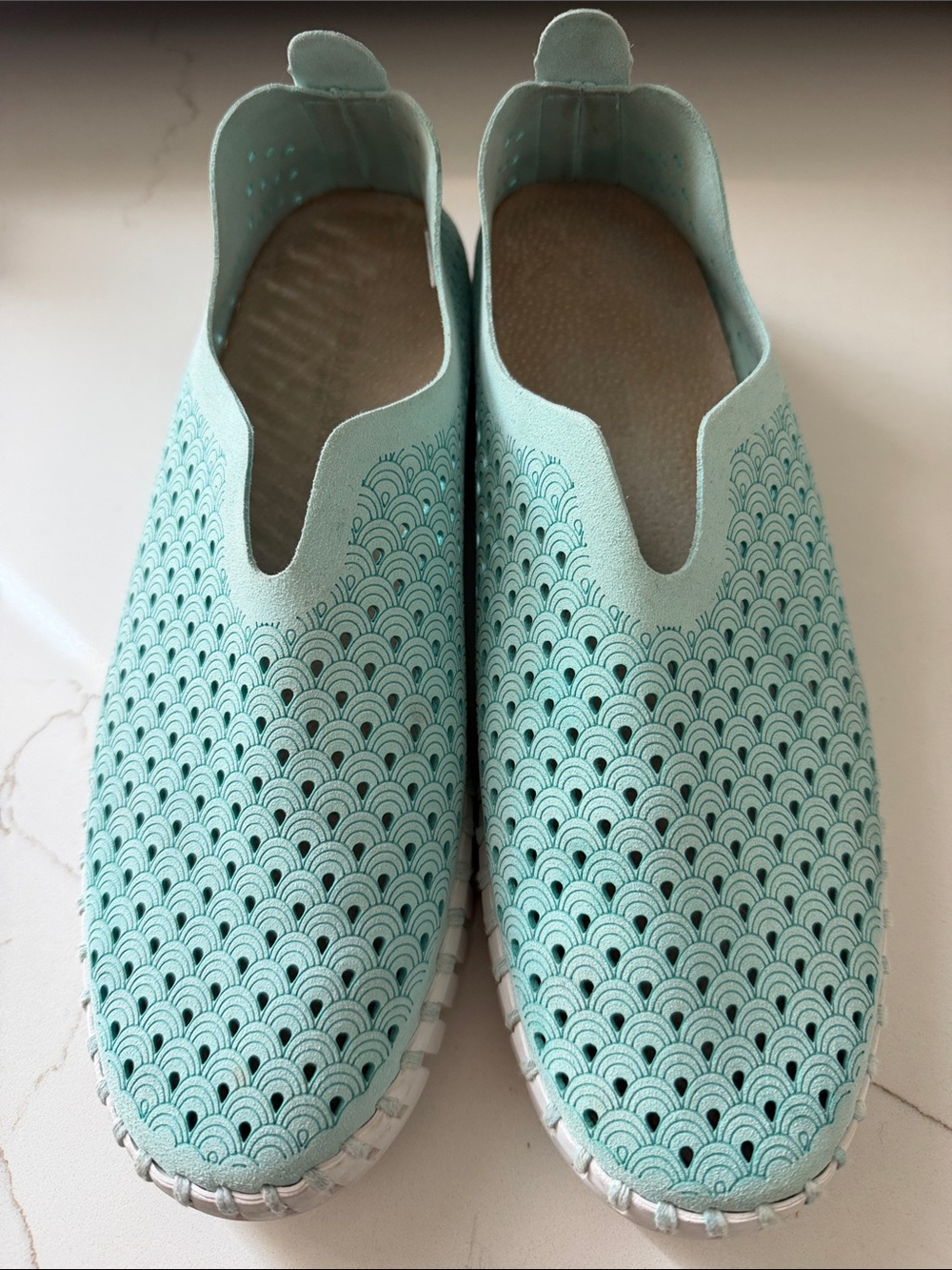 Ilse Jacobsen Turquoise Perforated Slip-On Sneaker (40)